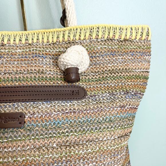 Brighton Bella LIMONE Tote Handbag Purse Woven Leather Lemon - Picture 12 of 12